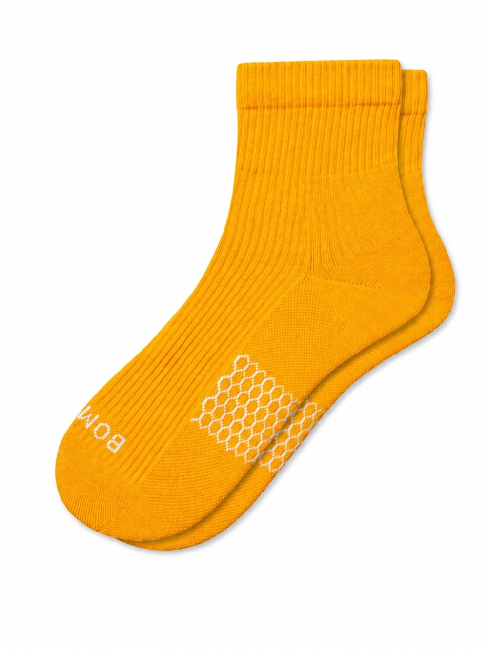 BOMBAS • NWT Unisex Quarter Crew Socks Neon Marigold Orange